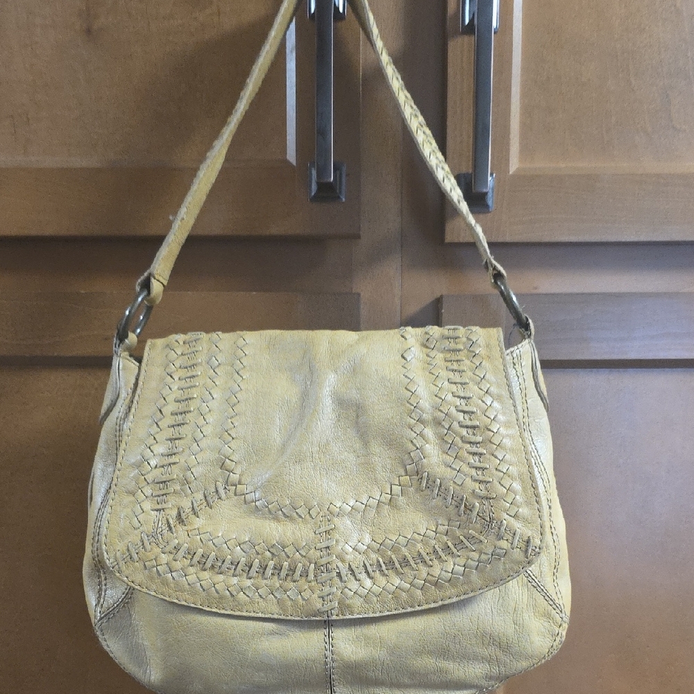 Jessica Simpson Mustard Leather Shoulder Bag